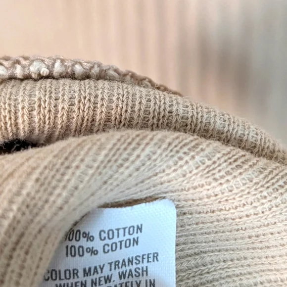 Aerie Tan Oversized Ribbed Cotton Crewneck Pullover Sweatshirt - Picture 5 of 6